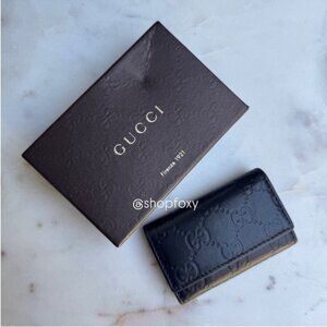 Gucci Embossed Guccissima Monogram Key Holder Wallet